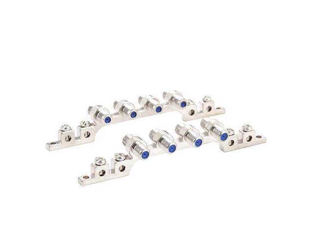 Coax Grounding Block 2Pack Fpin Female QuadFour Port Coaxial Grounding Block 3GHz Coupler Connector for TV Antenna DIRECTV Satellite Dish Network