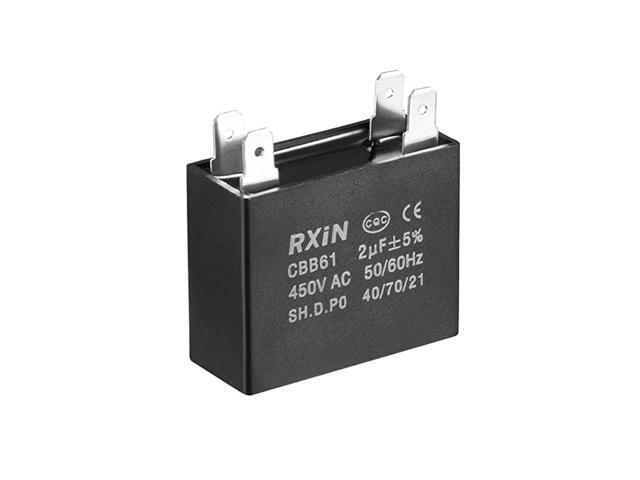 Ceiling Fan Capacitor CBB61 2uF 450V AC Double Insert Metalized Polypropylene Film Capacitors 382x252x152mm for Water Pump Motor Generator