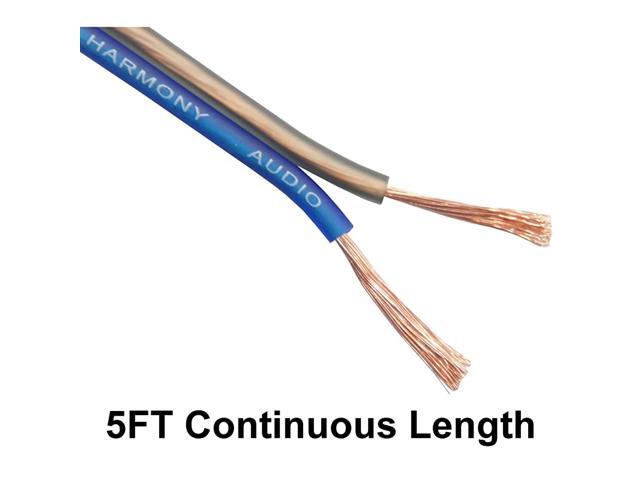 16 Gauge CCA Car Home Stereo Matte Blue Speaker Wire Cable 5 Feet