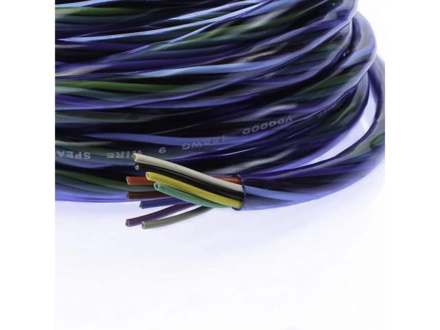 18 AWG Gauge 9 Conductor Speed Blue Wire Speaker Trailer Copper Stranded (15 FT)