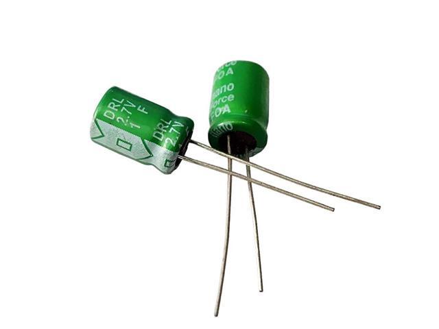 5 Pcs Super Capacitor 27V 1F 8x12mm Farad Capacitance Winding Type
