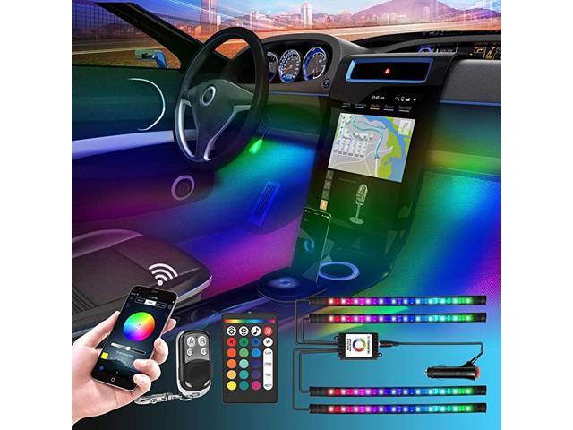 Car Lights Car LED Strip Light Upgraded Waterproof 4PCS 48 LEDs APP Controller Lighting Kits DIY Color LED Lighting Kits Sync to Music Super