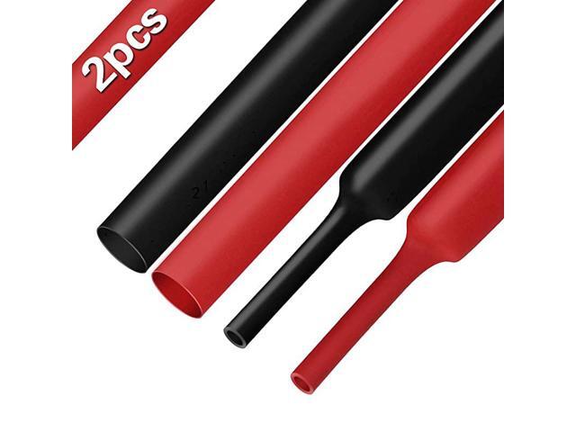 2 Pcs 112 Inch 40mm 31 Waterproof Heat Shrink Tubing Marine Grade Adhesive Lined Heat Shrink Tube Insulation Sealing OilProof 4 Ft BlackRed