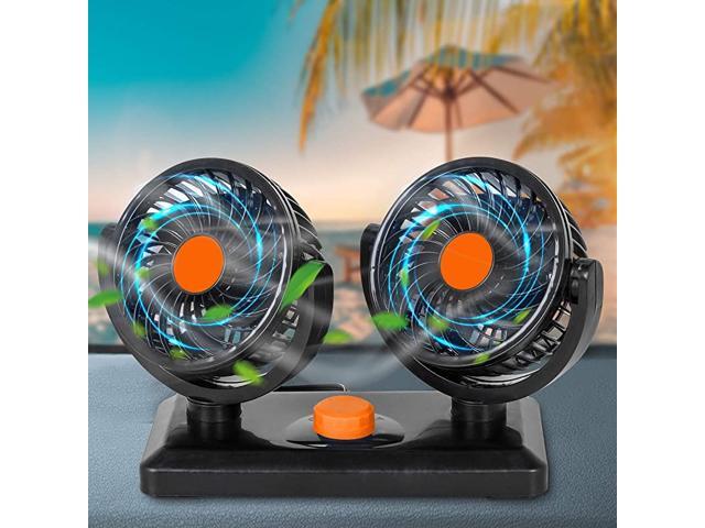 24V Car Cooling Fan360 Degrees Car Fan with Weak Wind Strong Wind for SUV RV Cars