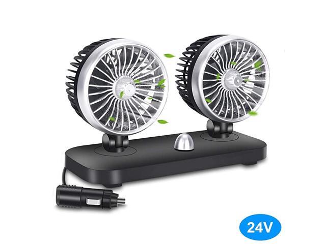 Fan Electric Fan 2 Speed Dual Head Auto Fan Cooling Air Circulator Auto Air Conditioner Portable Seat Cooling Low Noise Portable Air Cooling 24V