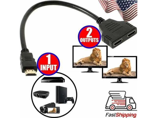 2020 HDMI Splitter 1 Input Male to 2 Output Female Port Cable Adapter Converter 1080P Suitable For Game Video Equipment