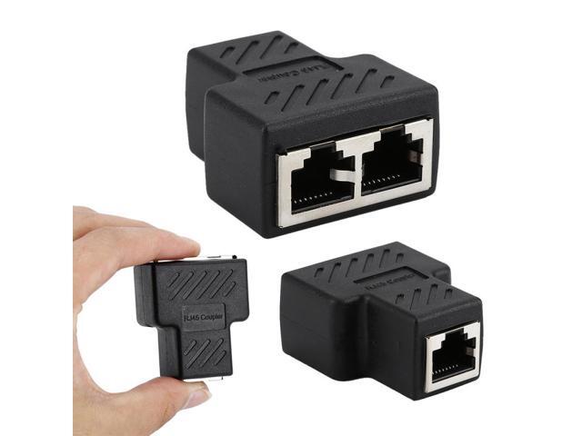 RJ45 1 to 2 LAN Ethernet Network Cable Female Splitter Adapter Connector Splitter Extender Plug network tee head