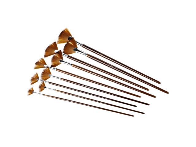 9Pcs Fan Shape Brush Painting Pen Set Nylon Hair Acrylic Watercolor Art Supplies