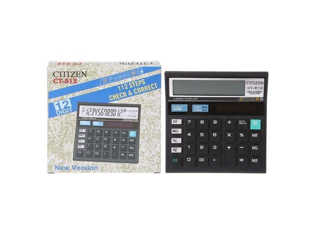 12-Digit Solar Battery Dual Power Large Display Office Desktop Calculator CT-512