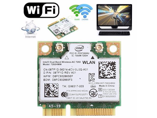 876M Dual Band 24+5G Bluetooth V40 Wifi Wireless Mini PCI-Express Card For Intel 7260 AC DELL 7260HMW CN-08TF1D