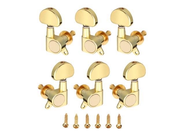 6Pcs Fully Enclosed Electric Guitar Tuning Pegs Tuners Machine Heads Replacement Button Knob-Gold