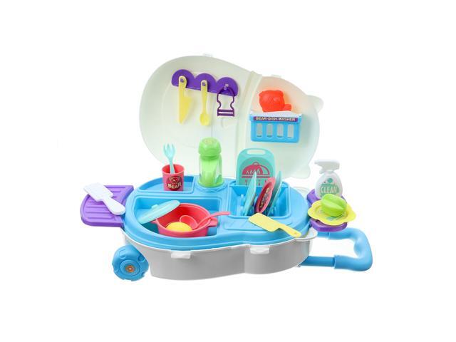 Kids Kitchen Dishwasher Playing Sink Dishes Toys Play Pretend Play Toy Set