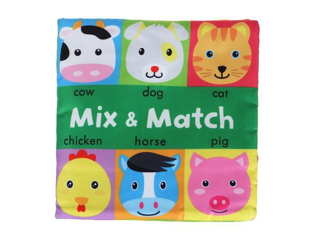 Animal Character Face Cognition Matching Cloth Book Baby Toddler Early Development Interactive Toys-C