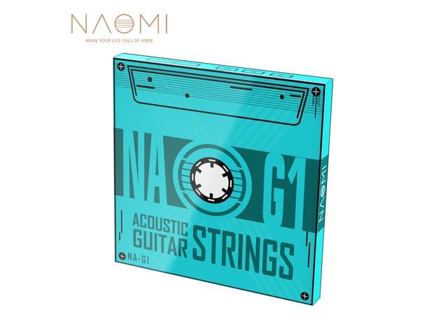 NAOMI 6pcs/1pack Professional Acoustic Guitar Strings Phosphorus Copper Coating 010050 Inch Clear Tone Soft Feeling NA-G1
