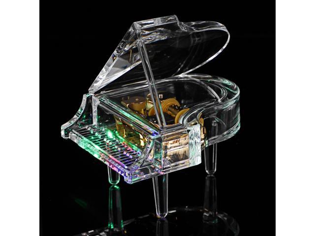 Acrylic Piano Shape Music Box with Light Home Decoration Birthday Gifts-L
