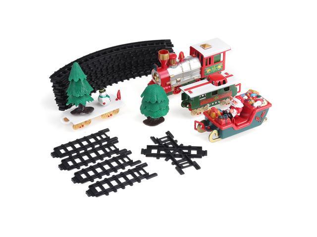 22 Pcs Christmas Electric Train Track DIY Assembly Xmas Track Model Toy with Lights & Sounds for Kids Birthday Gift