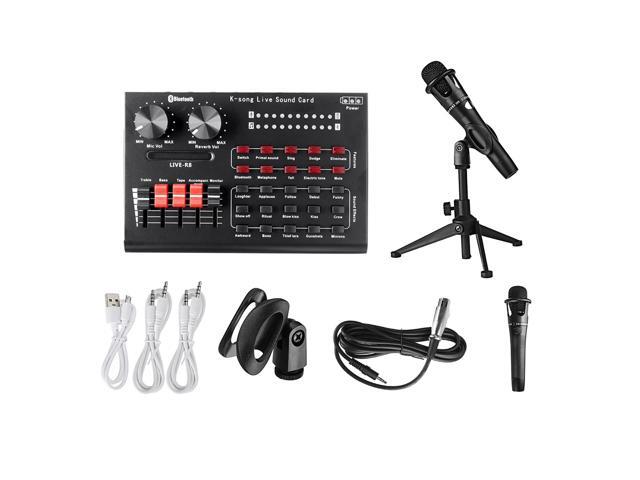Dimesi Live R8 Sound Card Set BM800 Microphone Recording Microphone for Sing Song Artifact-B