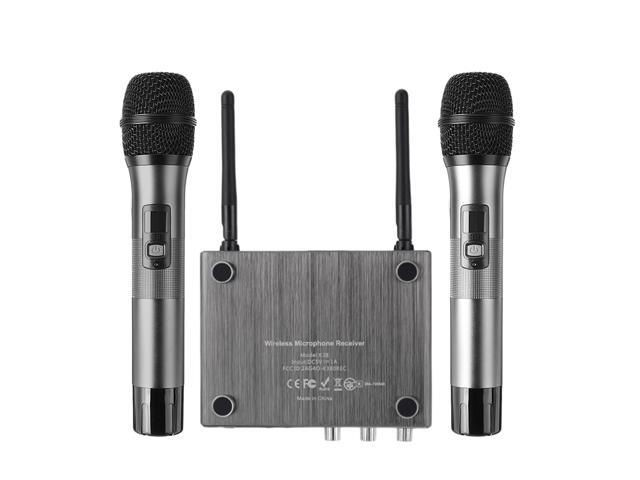 Gitafish K28 Wireless Handheld Microphone System with 2 Cordless Mics and Receiver Box Professional Live Equipment Optional 25 Channels UHF Band