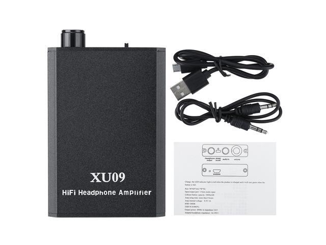 Earphone Amplifier Rechargeable High Performance Stereo XU09 Portable Headphone Amplifier Built-in Battery for Laptop PC