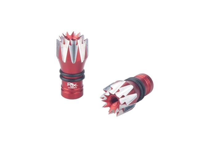 2 Pcs RJXHOBBY M3 3MM Lotuss Style Gimbal Stick Ends Integrated 3D Non-slip Metal Rocker Head for FrSky X9D Spektrum DX6/DX6i Futabas Transmitter-Red