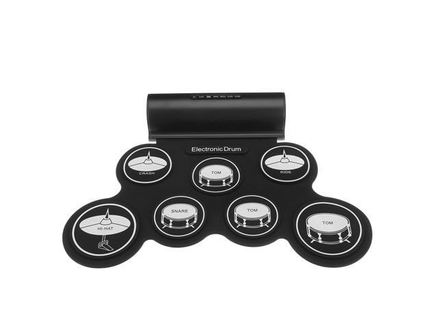 IWord Electronic Drum Digital USB MIDI 7 Pads Roll Up Set Silicone Electric Drum Pad Built-in Speakers with Drumsticks Sustain Pedal