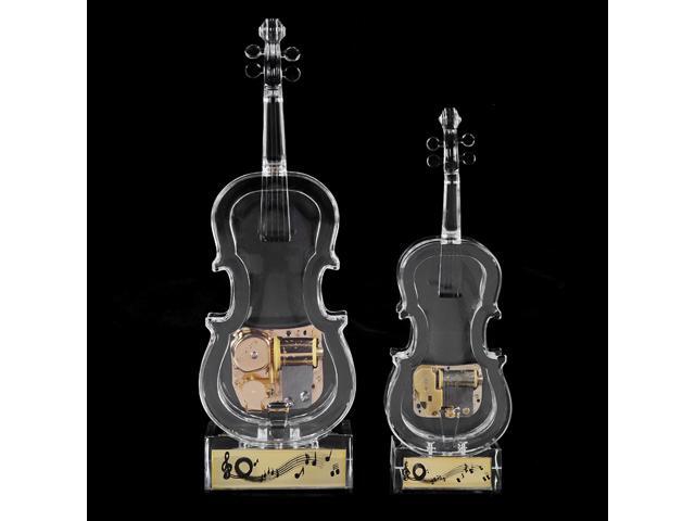 Mechanical Wind-up Violin Shape Music Box Home Decoration Birthday Gifts-L