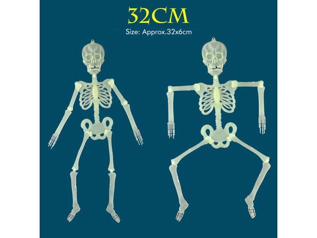 32/90/150CM Halloween Luminous Skeleton 360° Rotatable Joint with Light Effect Toy for Halloween Horror Props House Decoration-32cm