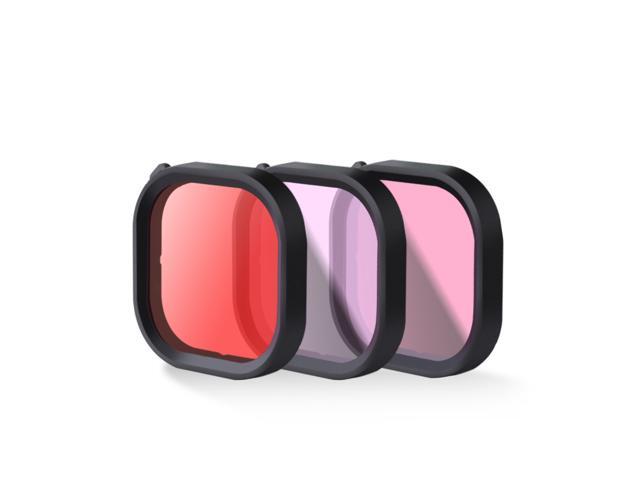 Red / Purple / Pink Waterproof Diving Filter Lens for GoPro9 Sports Camera-Three Color Filter Set