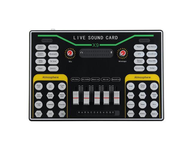 X9 Vibrato Fast Hand K Song Recording Device Dual Mobile Phone Live Broadcast Anchor USB 2-Channel Sound Card