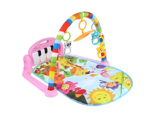 5 in 1 Baby Infant Gym Activity Floor Play Mat Piano Musical Educational Toys for Boy Girl Development Play Mat-Red