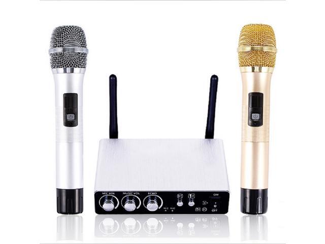 Gitafish K28 Wireless Handheld Microphone System with 2 Cordless Mics and Receiver Box Professional Live Equipment Optional 25 Channels UHF Band