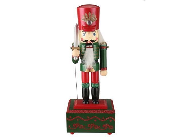 Large Wooden Guard Nutcracker Soldier Toys Music Box Xmas Christmas Gift Decor-B