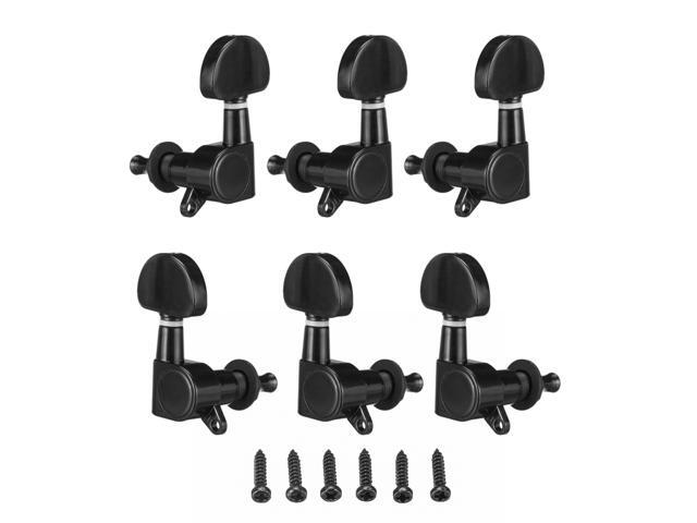 6Pcs Fully Enclosed Electric Guitar Tuning Pegs Tuners Machine Heads Replacement Button Knob-Black