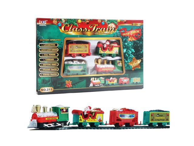 Mini Electric ABS DIY Assembly Realistic Front Rail Train Track Play Fun Model Toy for Kids Christmas Birthday Gift-A
