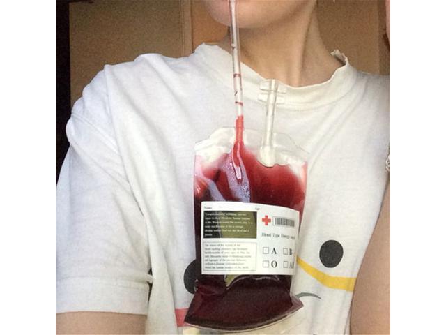 350ML Vampire Transparent Blood Bag PVC Reusable Blood Juice Energy Drink for Halloween Decorations-1