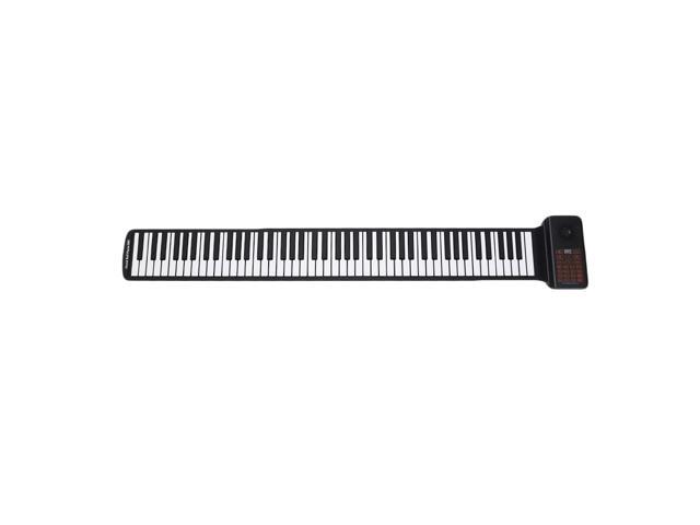 Portable Keyboard Piano Roll Up 88 Keys Electronic Keyboard Flexible Silicone with Rechargeable Battery for Kid Gift