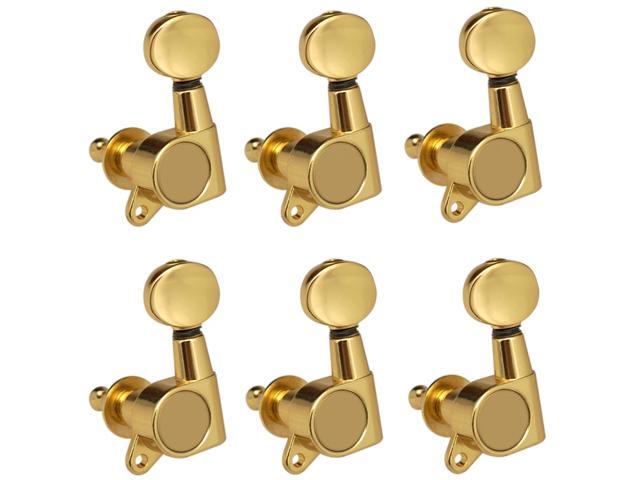 6Pcs Fully Enclosed Electric Guitar Tuning Pegs Tuners Machine Heads Replacement Button Knob-Gold