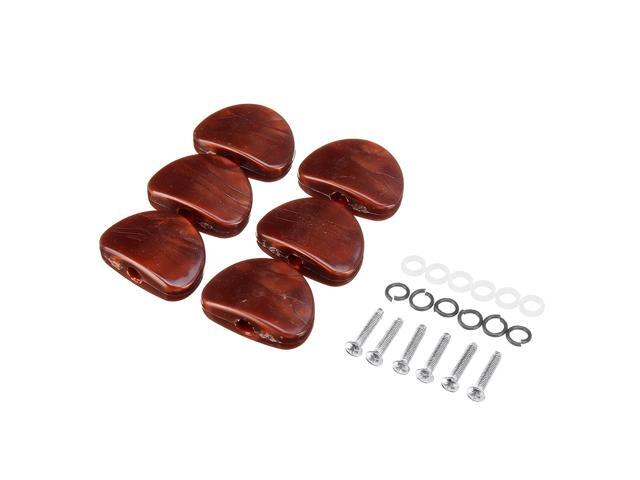 6PCS Wood texture Guitar Tuning Pegs Tuners Machine Heads Replacement Button Knob-White