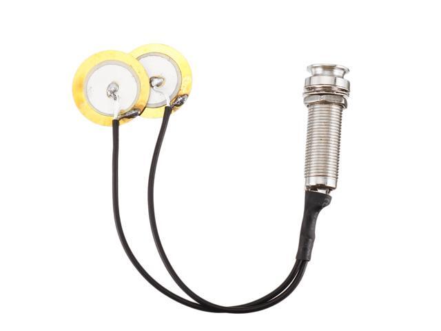 Kalimba Pickup 2 Transducer Pickup System for Kalimba Self-adhesive Thumb Piano Mbira Mono Piezo Pickup with Buzzer