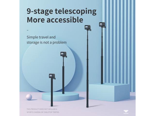 TELESIN Carbon Fibler 3m Selfie Rod 44cm-300cm Telescope Extension Long Stick with 1/4 Mounting Hole for GoPro SJCAM Action Cameras Tripod