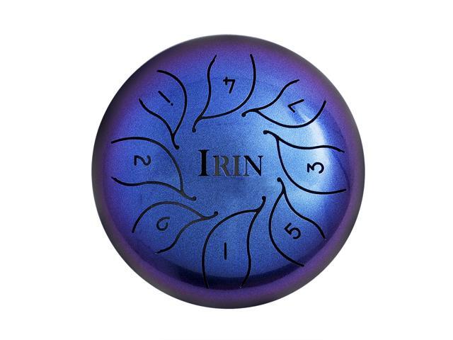 IRIN 55 Inch 8 Notes G Tune Steel Tongue Drum Handpan Instrument with Drum Mallets and Bag-Blue