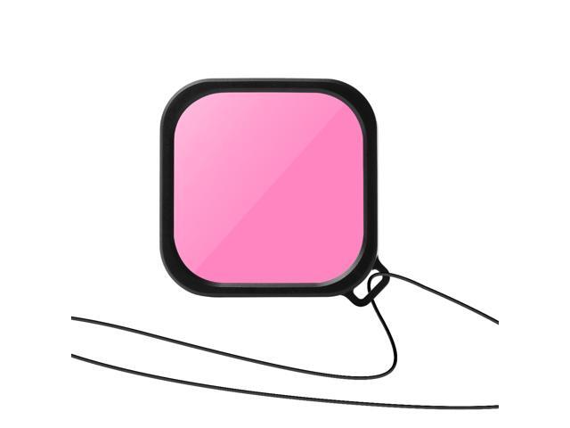 For GoPro 9 Camera Diving Shell Waterproof Protective Case Diving Filter Lens Organic Toughened Film-Pink Filter Lens
