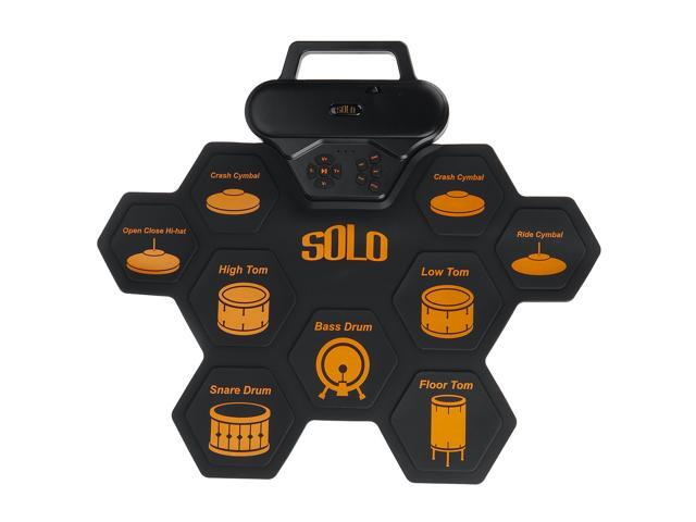SOLO SD-50 Portable Electronic Drum Pad Digital Drum set Silicone Roll-Up Drum Practice Kit with 9 Labeled Pads 2 Foot Pedals