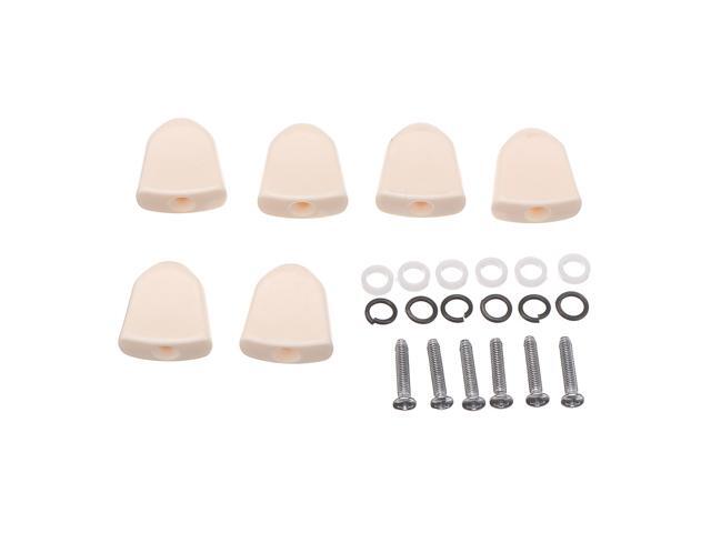 6PCS Guitar Tuning Pegs Tuners Machine Heads Replacement Button Knob-White