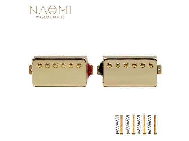NAOMI 2 Pcs Electric Guitar Pickups Closed Seal Golden Color Neck Guitar Double Coil Humbucker Pickups Set