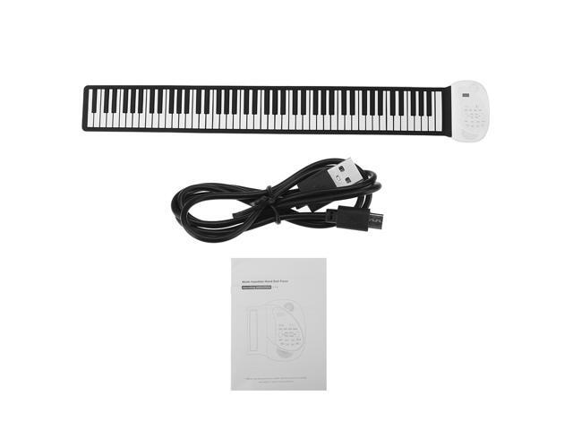 Huasky 88 Standard Keys Foldable Portable Electronic Keyboard Roll Up Piano-White