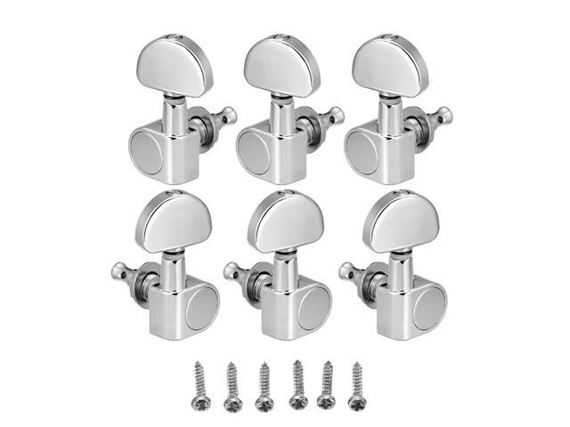 6Pcs Fully Enclosed Electric Guitar Tuning Pegs Tuners Machine Heads Replacement Button Knob-Silver