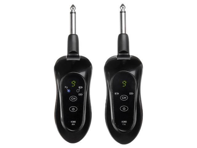 Gitafish K380 Wireless Guitar Transmitter Receiver Support Multiple Sets Using Simultaneously-Black