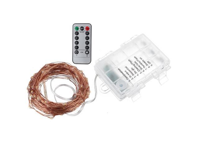 5M/10M/10M+Remote Control Lights String Copper Wire Lamp Battery Type LED Lantern Flashing Light Outdoor Waterproof Starry Decoration Light