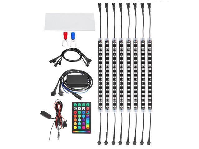 6/8Pcs 5050 LED Car Strip Underglow DC12V 40W RGB LED Neon Car Under Glow Atmosphere Strip Light APP bluetooth Control-8pcs